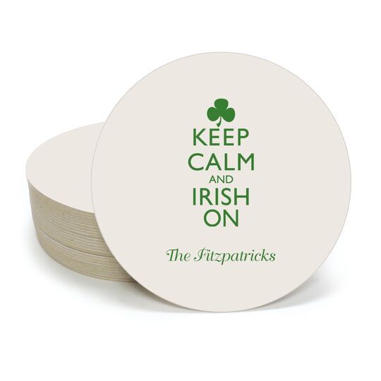 Keep Calm and Irish On Round Coasters